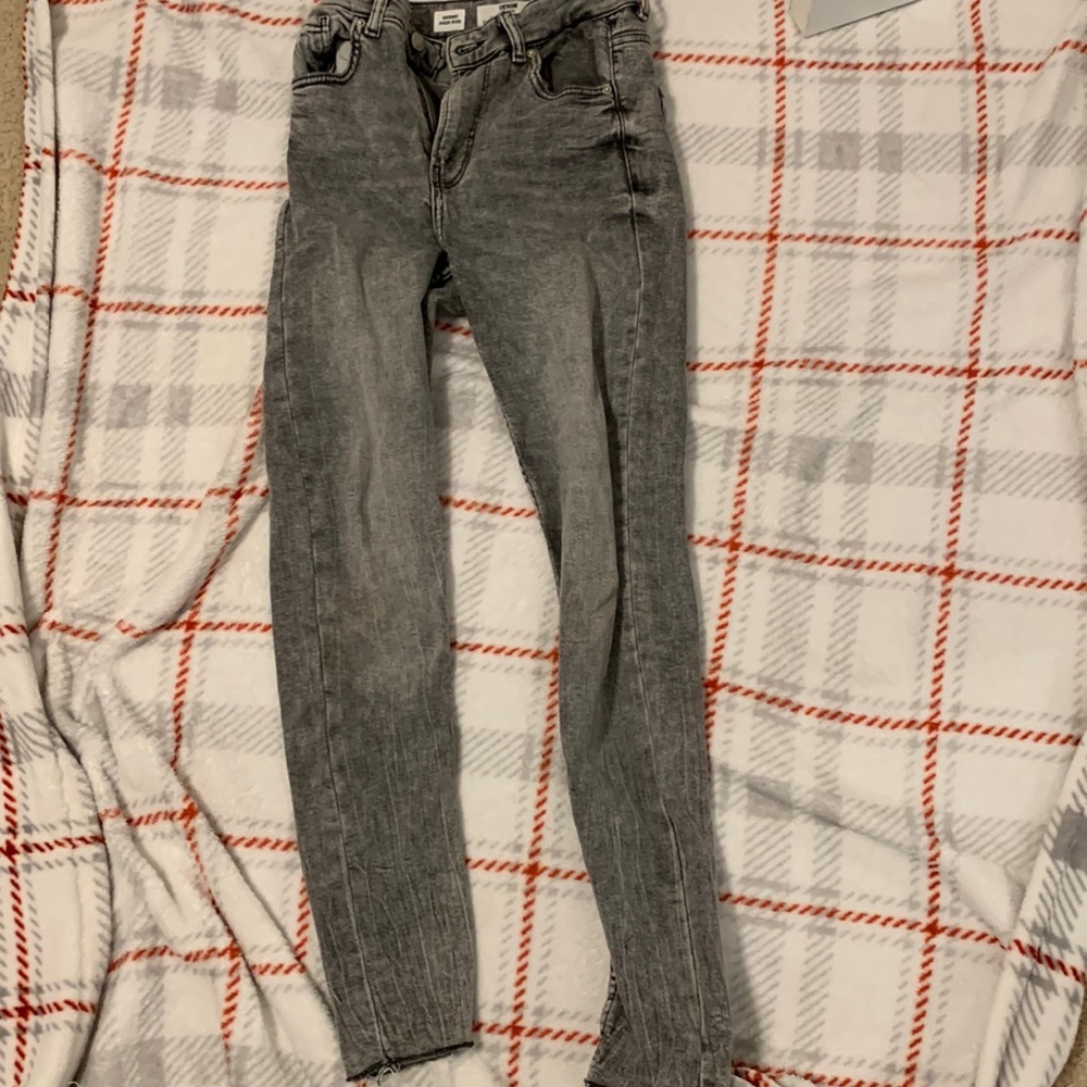 grey bershka skinny high rise jeans